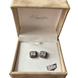 Kanishka New York Swarovski & Marcasite Earrings NWB